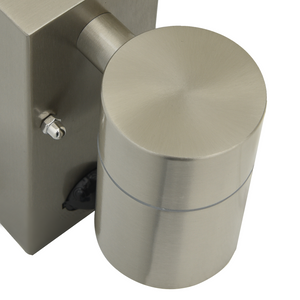 Lampade da parete esterne con sensore 2 pezzi argento acciaio inox IP44