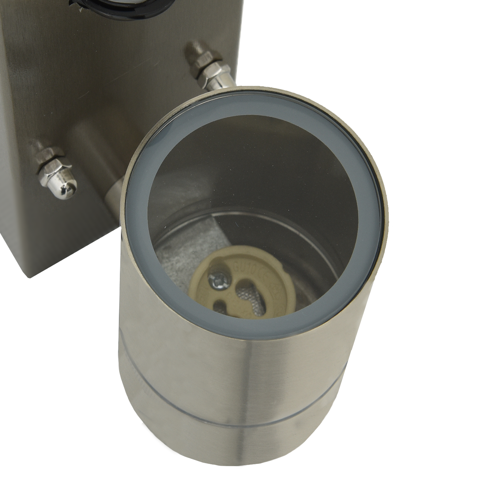 Lampade da parete esterne con sensore 2 pezzi argento acciaio inox IP44