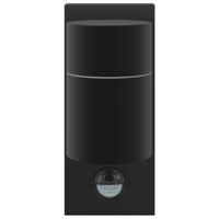 Lampade da parete esterne con sensore 2 pz in acciaio inox nero IP44