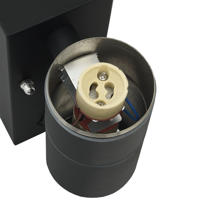 Lampada da Parete Esterno Nera Acciaio Inossidabile IP44