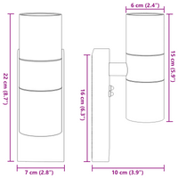 Lampada da Parete Esterno Nera Acciaio Inossidabile IP44