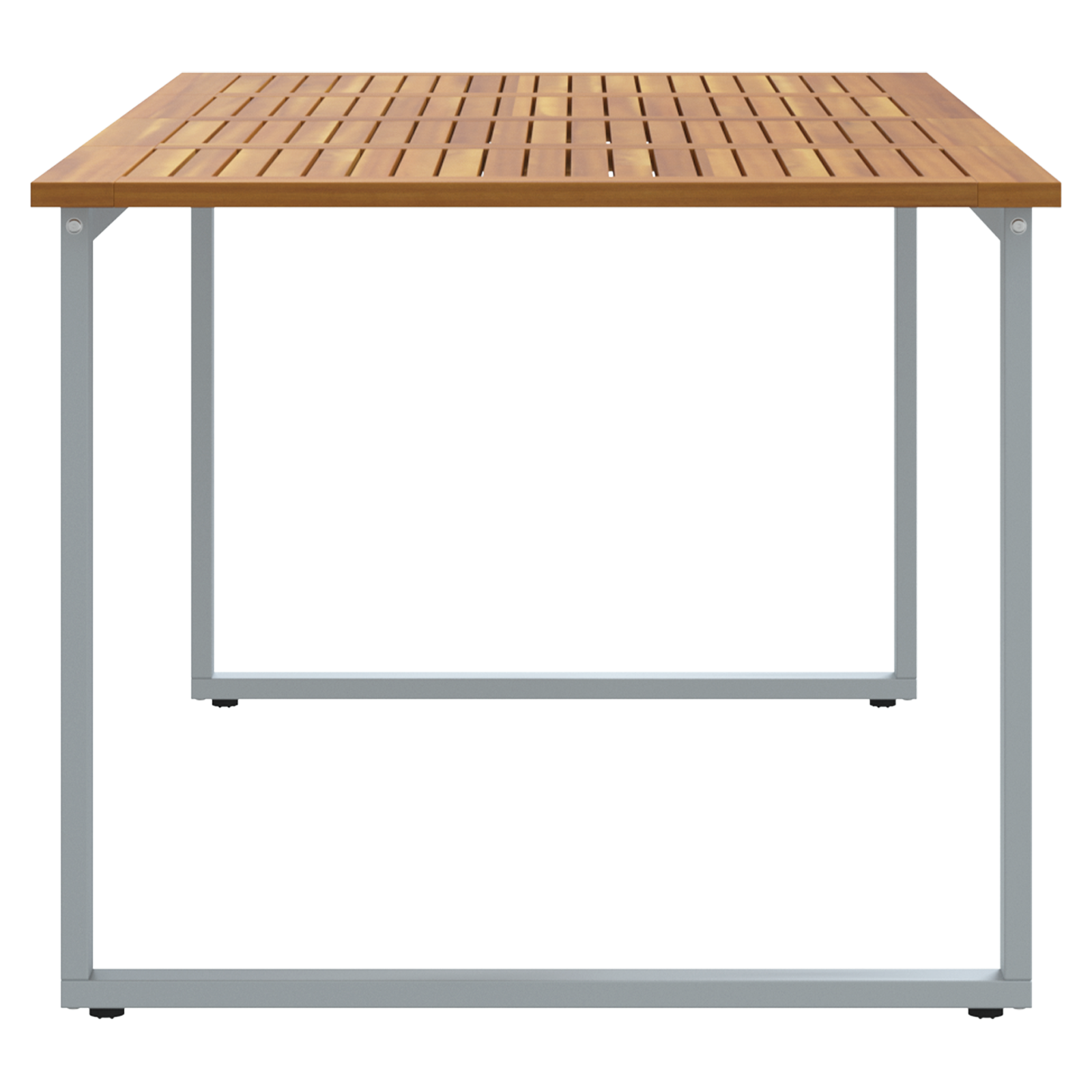 Tavolo da pranzo da esterno Grigio 180x90x75 cm Acciaio e Legno massello Acacia
