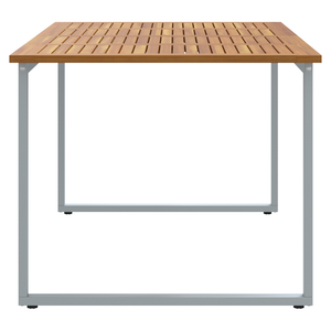 Tavolo da pranzo da esterno Grigio 180x90x75 cm Acciaio e Legno massello Acacia