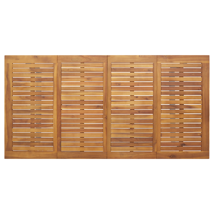 Tavolo da pranzo da esterno Grigio 180x90x75 cm Acciaio e Legno massello Acacia