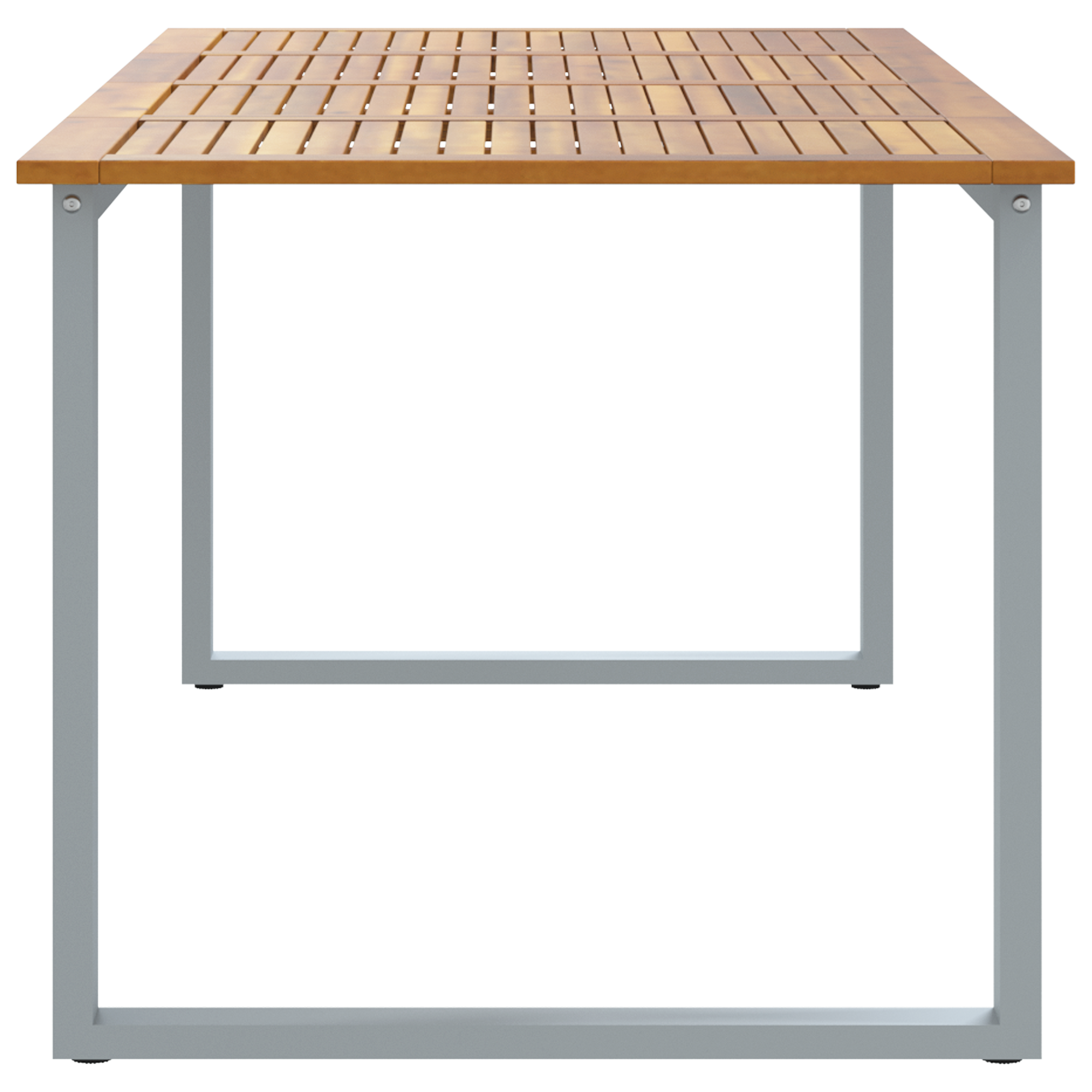 Tavolo da pranzo da esterno  Grigio 200x90x75 cm Acciaio e Legno Massello di Acacia