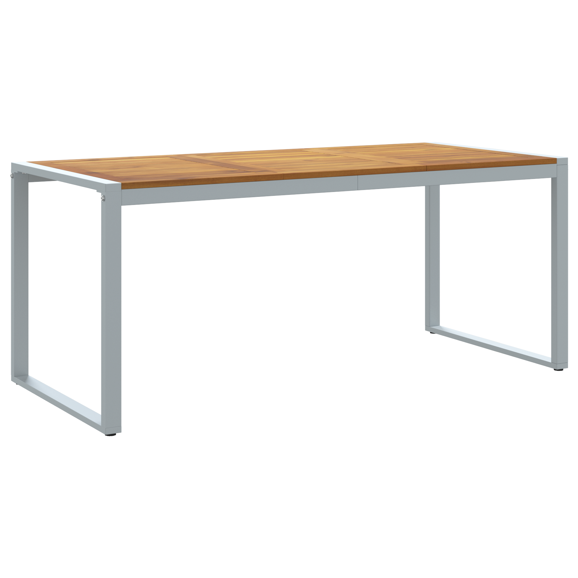 Tavolo da pranzo all'aperto  Grigio 180x90x75 cm Acciaio e Legno Massello di Acacia