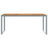 Tavolo da pranzo all'aperto  Grigio 180x90x75 cm Acciaio e Legno Massello di Acacia