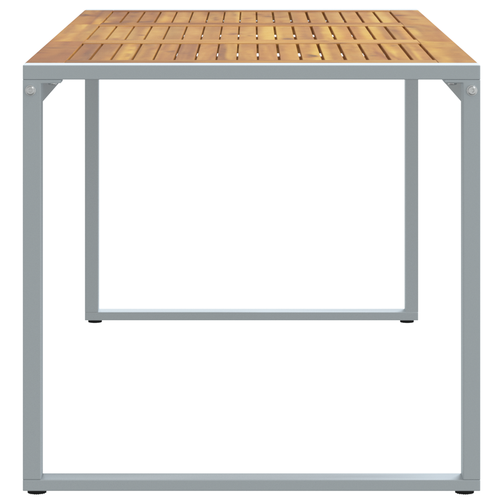 Tavolo da pranzo all'aperto  Grigio 180x90x75 cm Acciaio e Legno Massello di Acacia