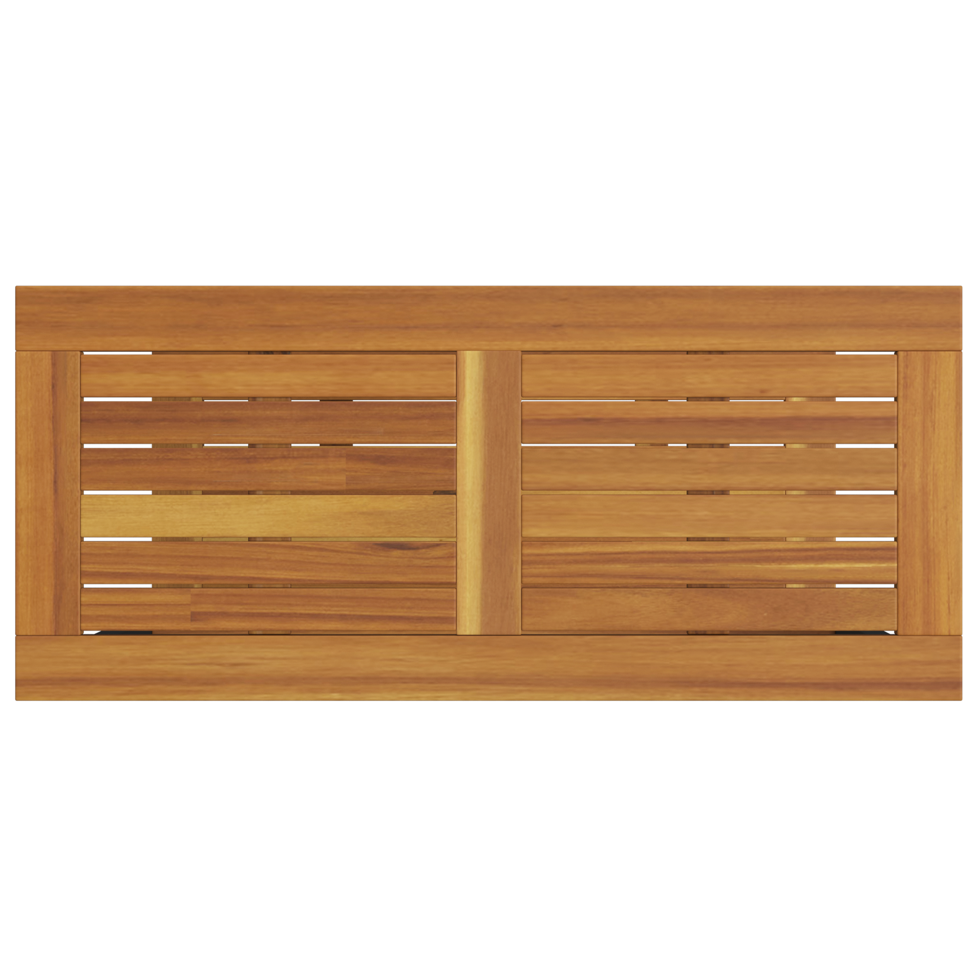 Tavolo da Esterno Naturale e Grigio 35x80x75 cm Legno Massello e Acciaio