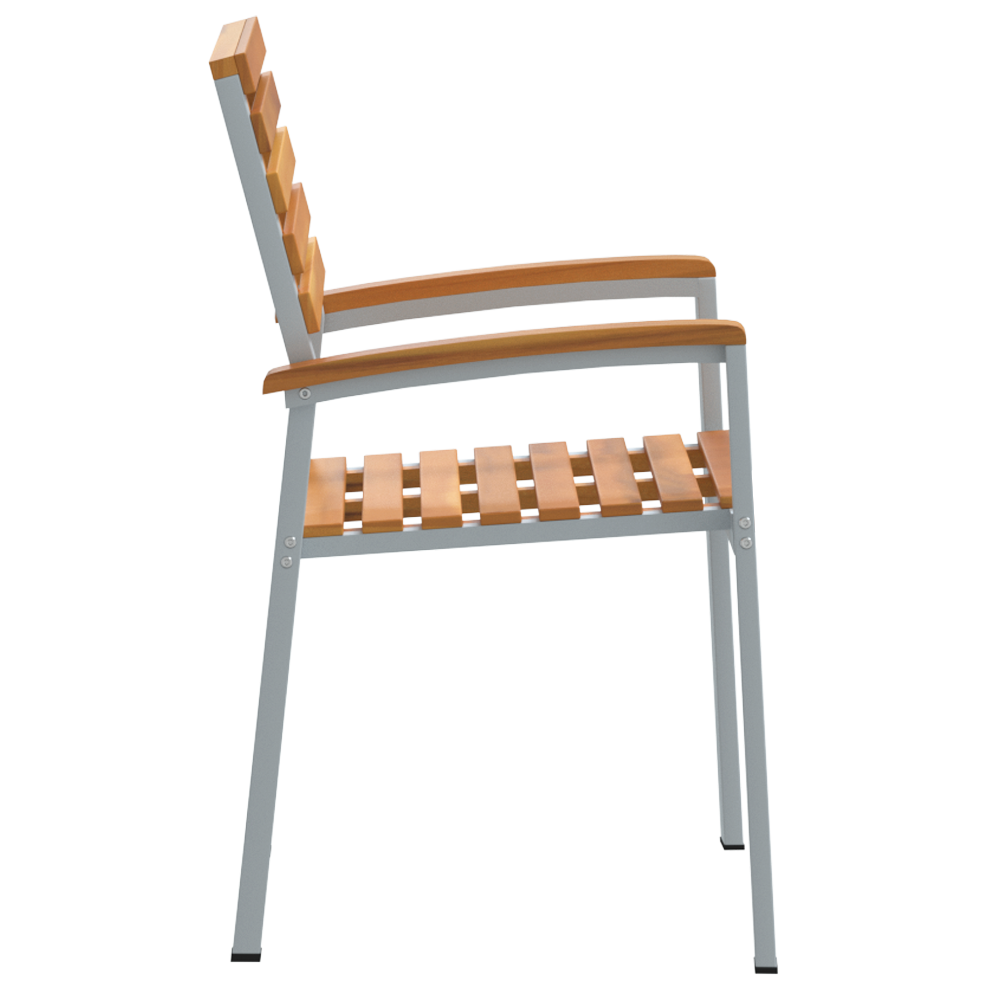 Sedie da Giardino 2 pz Grigio in Legno Massello Acacia e Acciaio