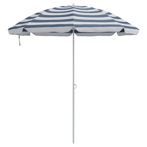 Parasol da Spiaggia  con Palo in Alluminio Blu e Bianco 240 cm