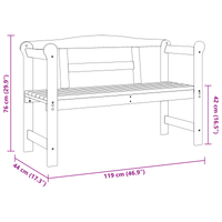 Panchina da Esterno Acacia 119x76x44 cm Legno Massello