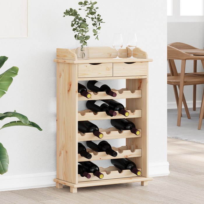 Portabottiglie  90x60x30 cm in legno massello di pino