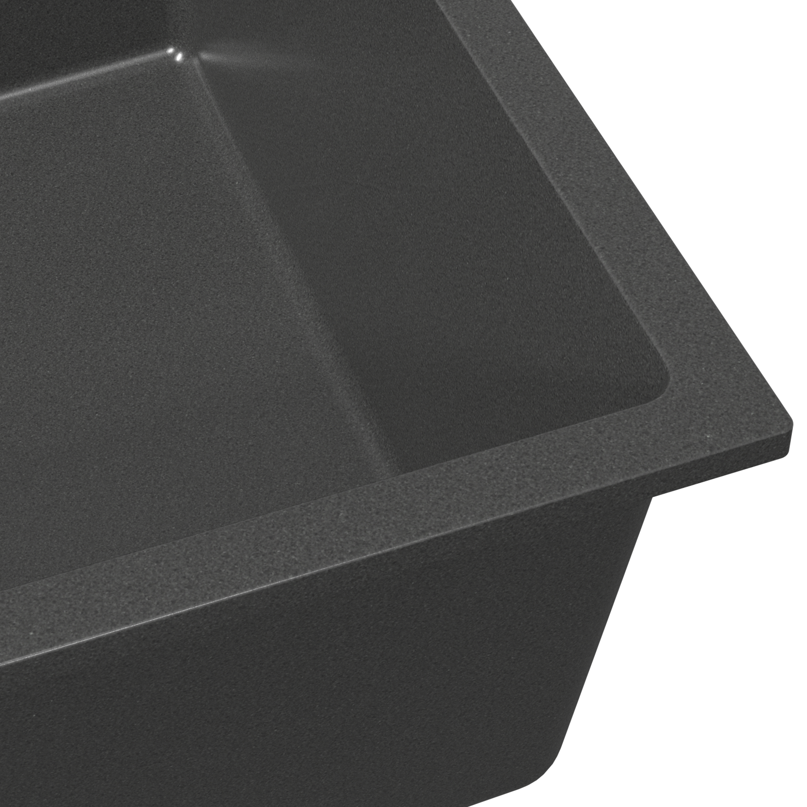 Lavello da Cucina con Foro di Sovraccarico in Granito Grigio