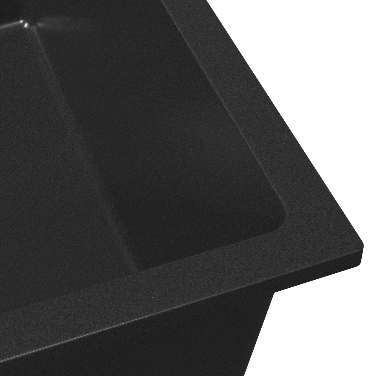 Lavello da Cucina con Foro di Troppopieno in Granito Nero