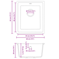 Lavello da Cucina con Foro di Sovrappasso Granito Beige