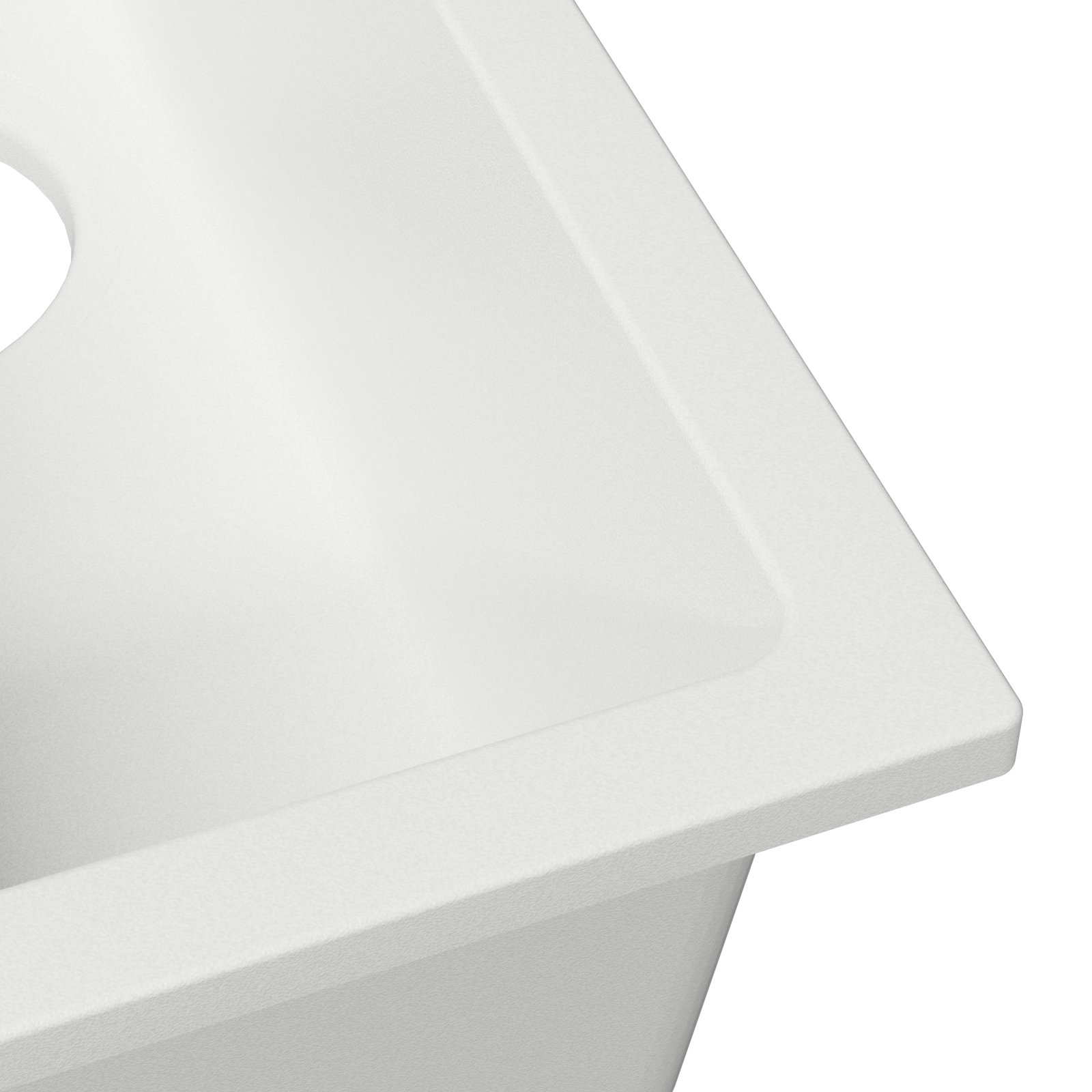 Lavello da Cucina con Foro di Sovraccarico in Granito Bianco