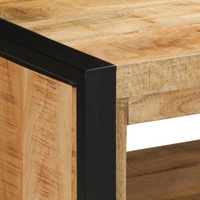 Panchina da scarpe 100x40x50 cm in legno massello di mango grezzo