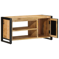 Panchina da scarpe 100x40x50 cm in legno massello di mango grezzo