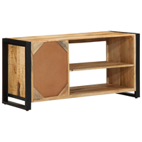 Panchina da scarpe 100x40x50 cm in legno massello di mango grezzo