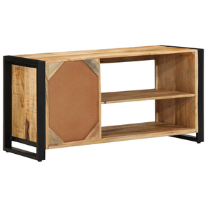 Panchina da scarpe 100x40x50 cm in legno massello di mango grezzo