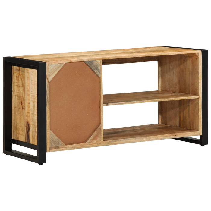 Panchina da scarpe 100x40x50 cm in legno massello di mango grezzo