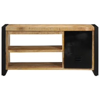 Panchina da scarpe 100x40x50 cm in legno massello di mango grezzo