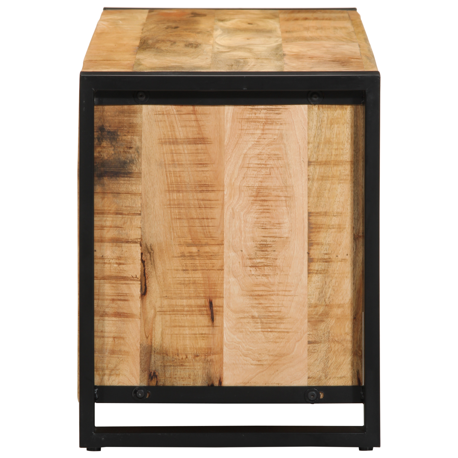 Panchina da scarpe 100x40x50 cm in legno massello di mango grezzo