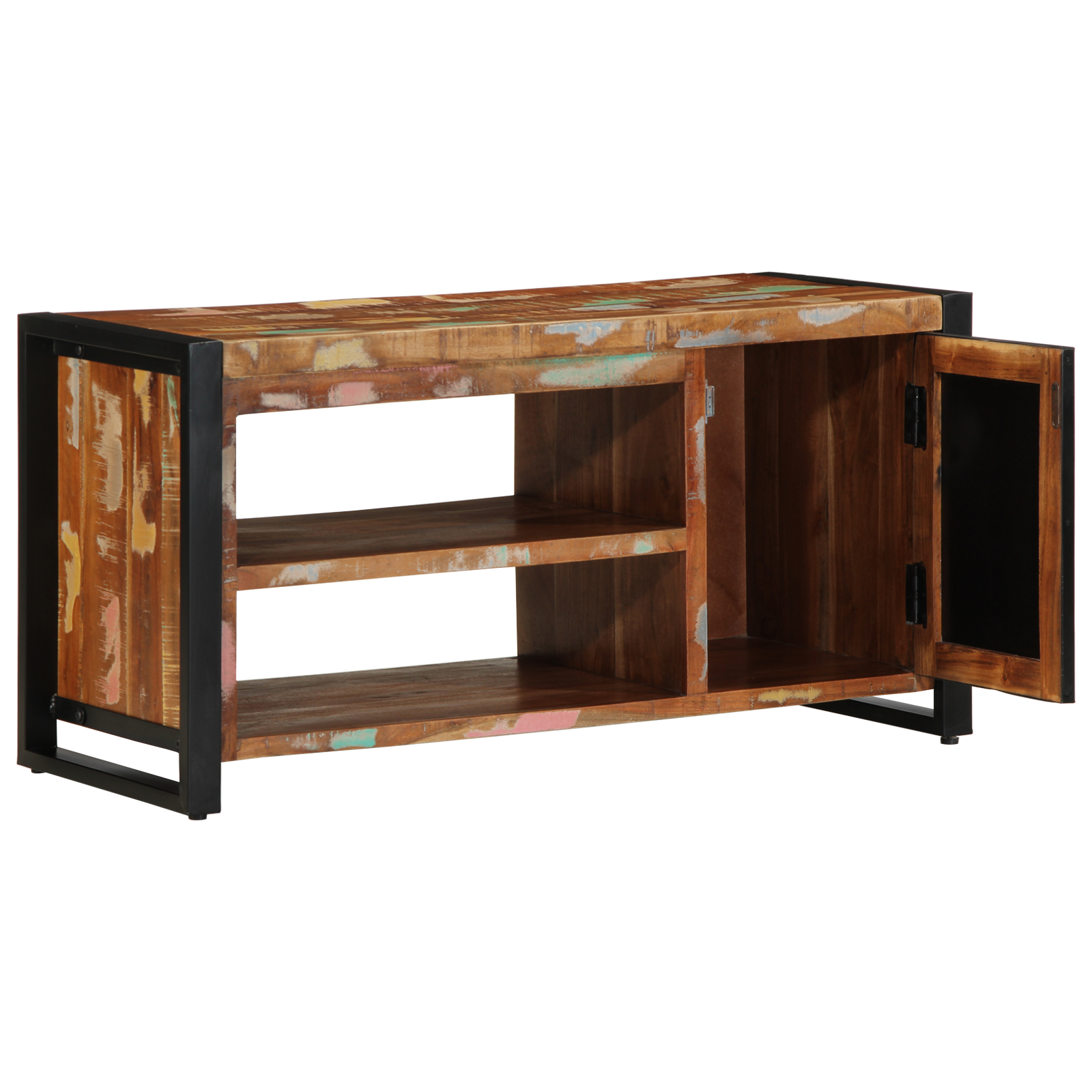 Panchina per scarpe Multicolore 100x40x50 cm in legno massello di recupero