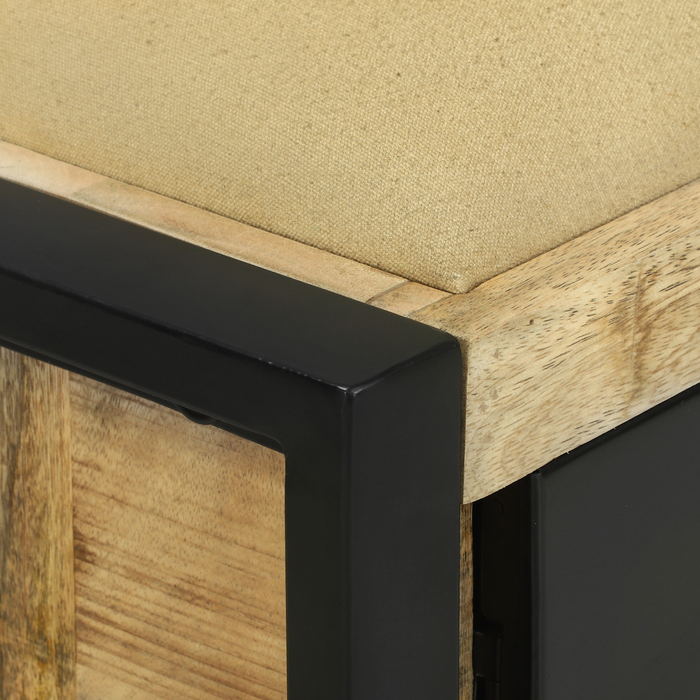 Armadio panca 100x35x50 cm Legno massello di mango grezzo