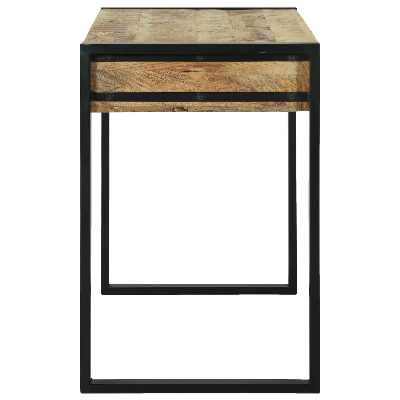 Tavolo da trucco con specchio 100x50x75 cm in legno massello grezzo di mango