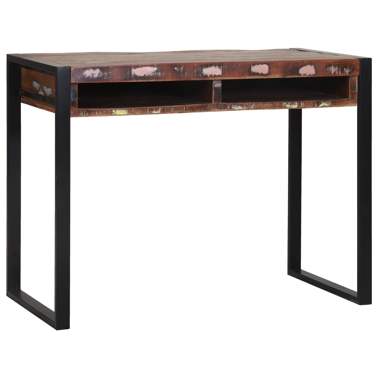 Toeletta con specchio multicolore 100x50x75 cm in legno riciclato