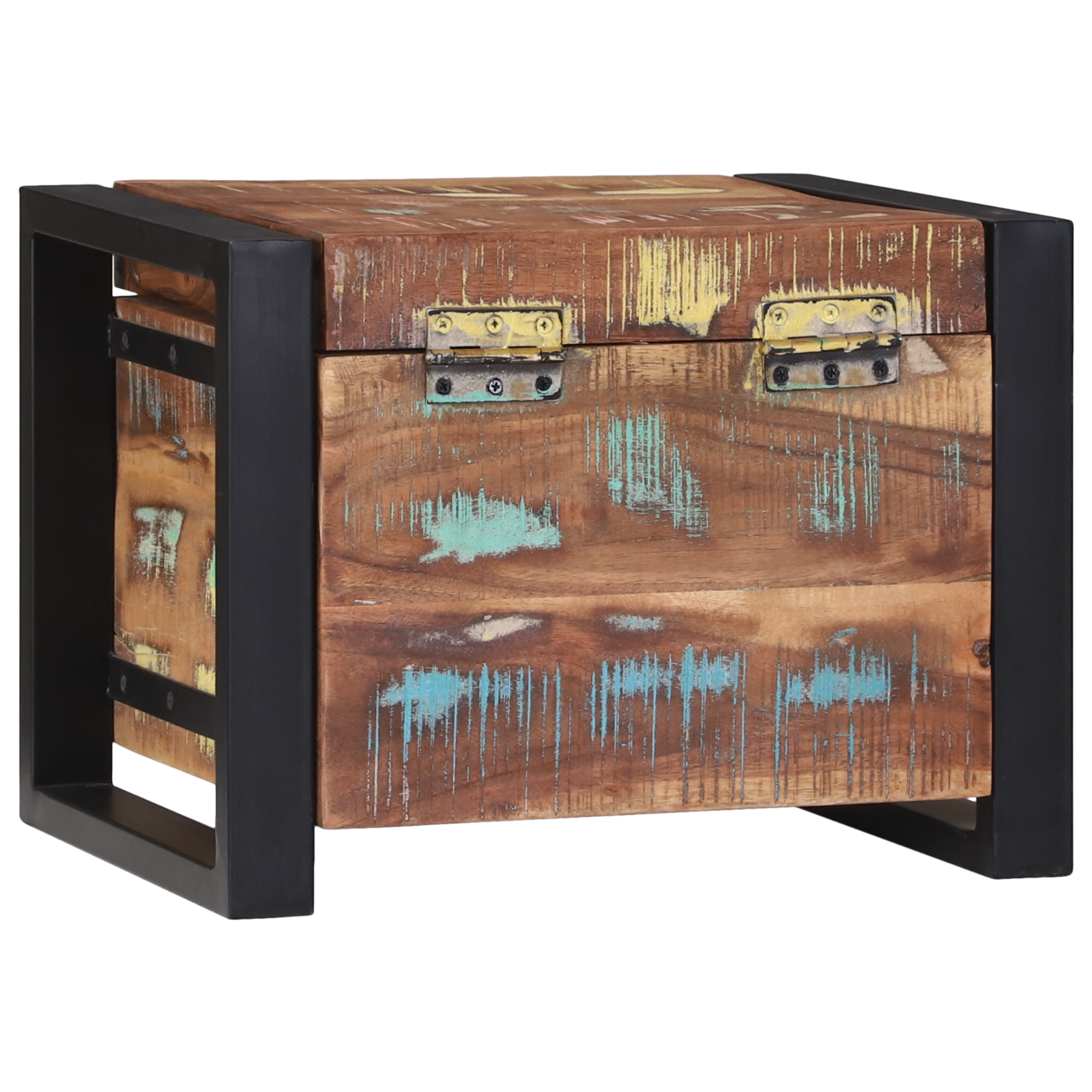 Bauli di stoccaggio 40x30x30cm Legno massello di recupero e metallo