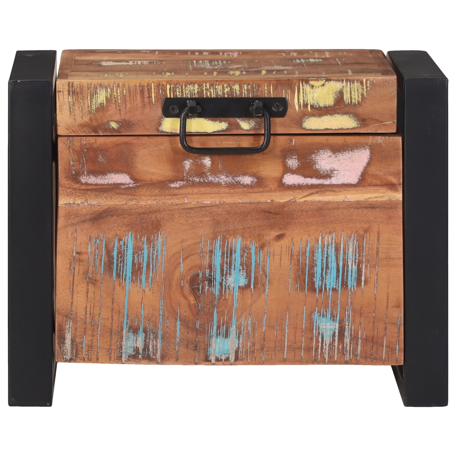 Bauli di stoccaggio 40x30x30cm Legno massello di recupero e metallo