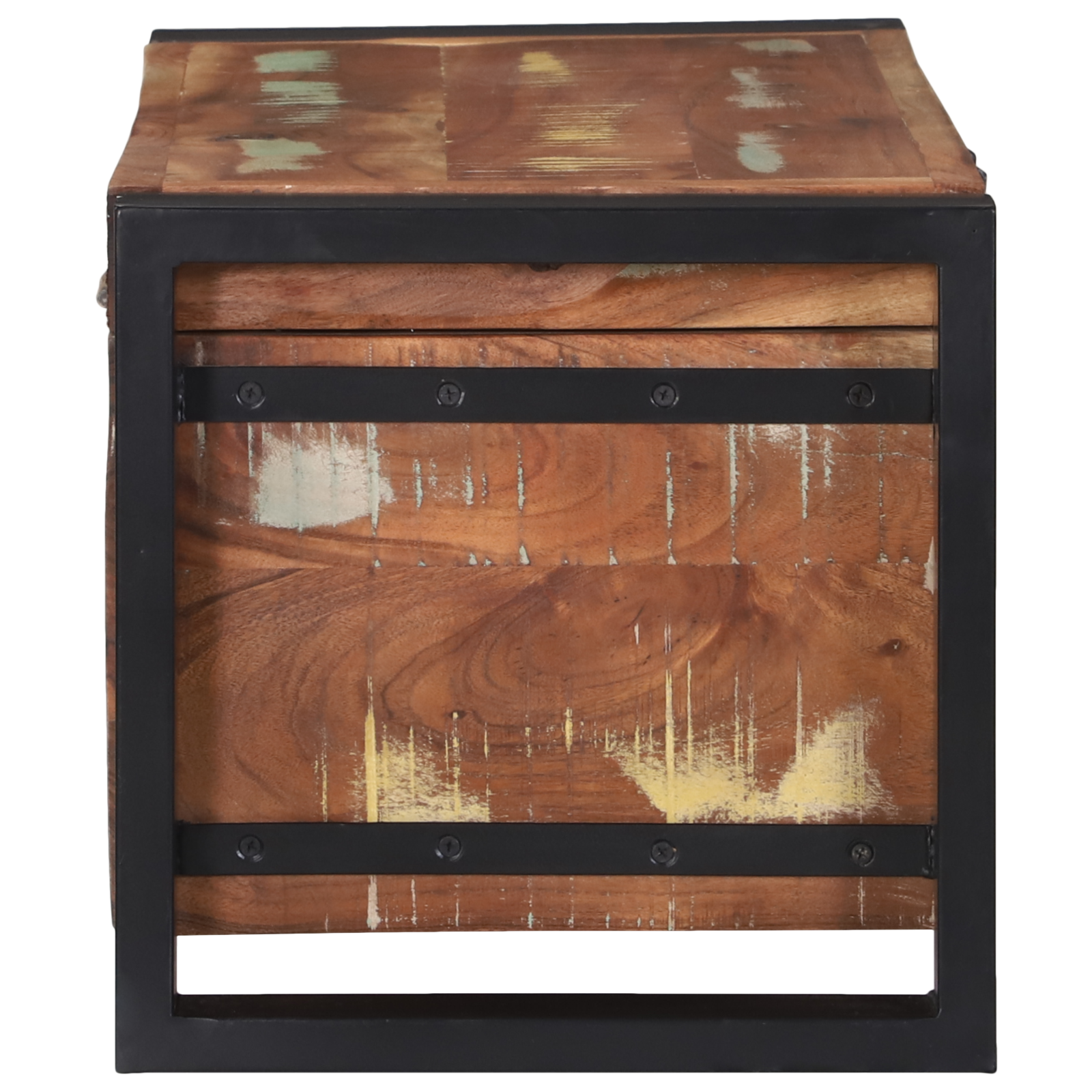 Bauli di stoccaggio 60x30x30cm in legno massello di recupero e metallo