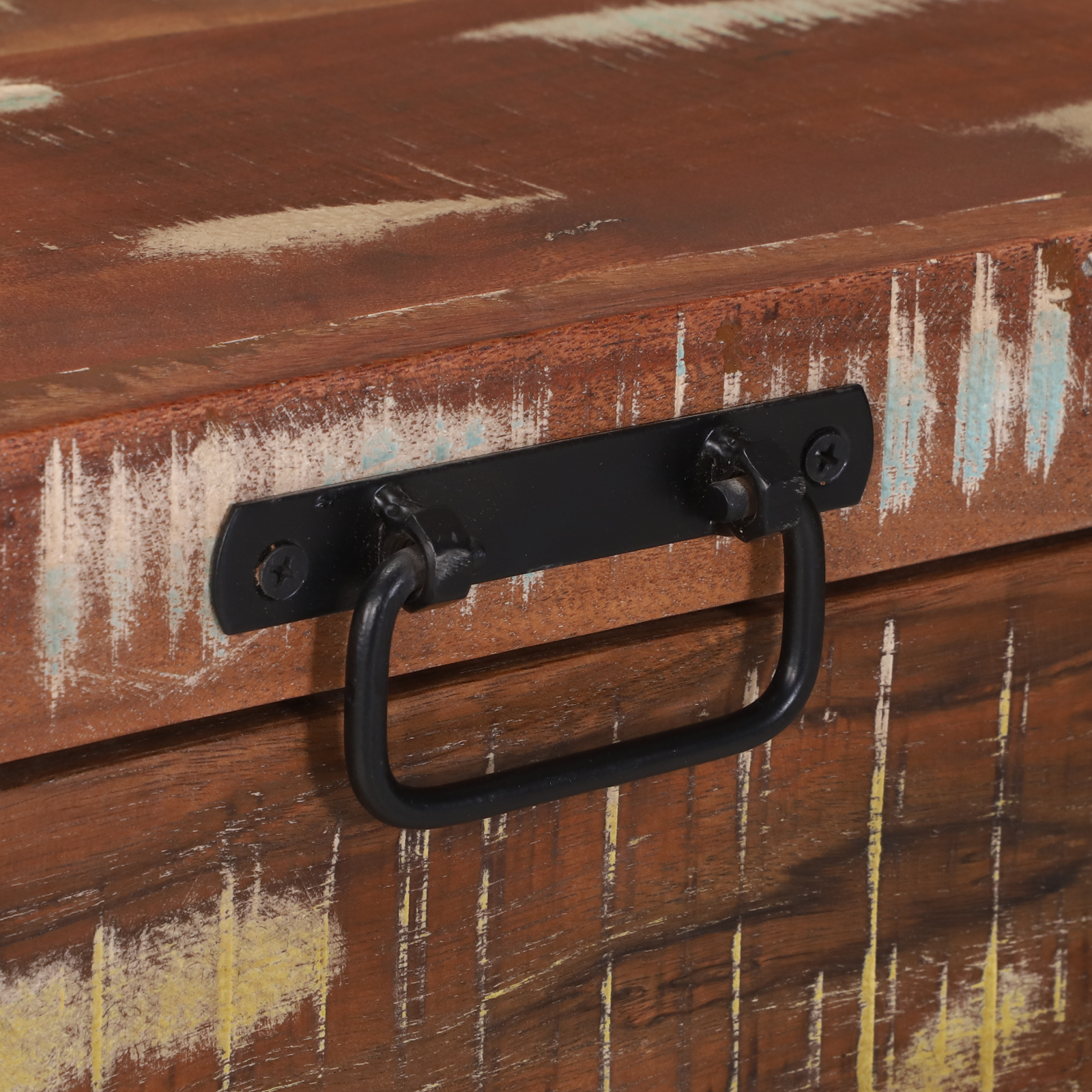 Bauli 80x30x30cm in Legno Massello di Recupero e Metallo