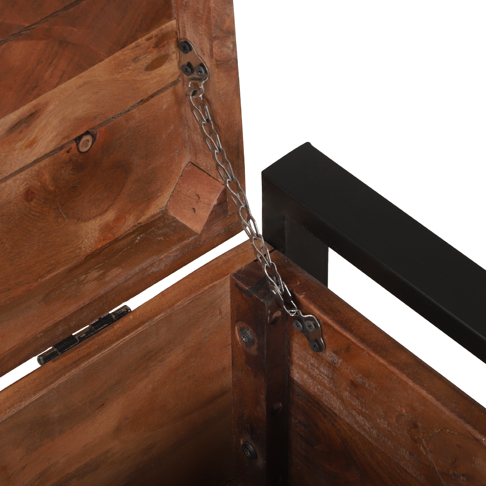 Bauli 80x30x30cm in Legno Massello di Recupero e Metallo