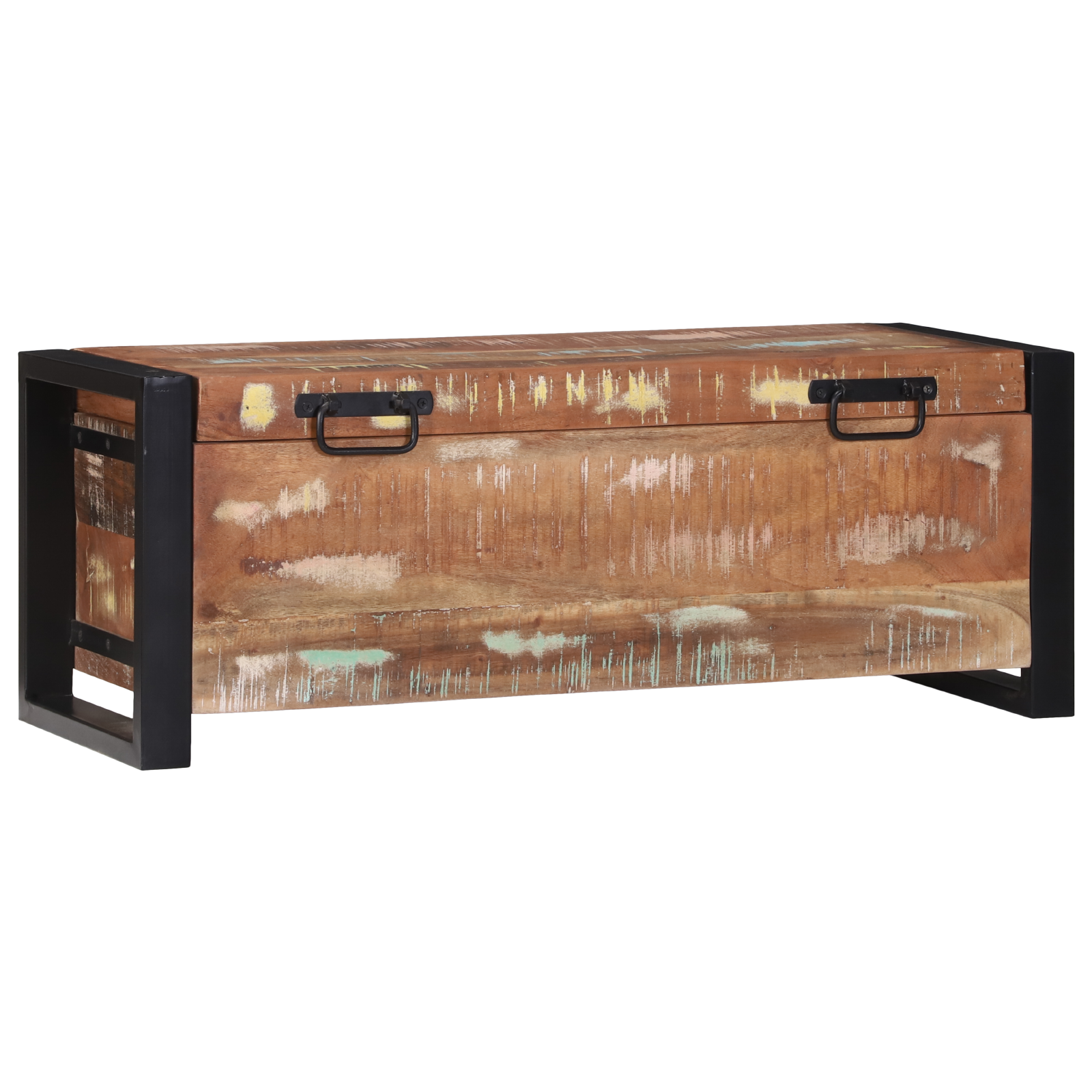 Bauli 80x30x30cm in Legno Massello di Recupero e Metallo