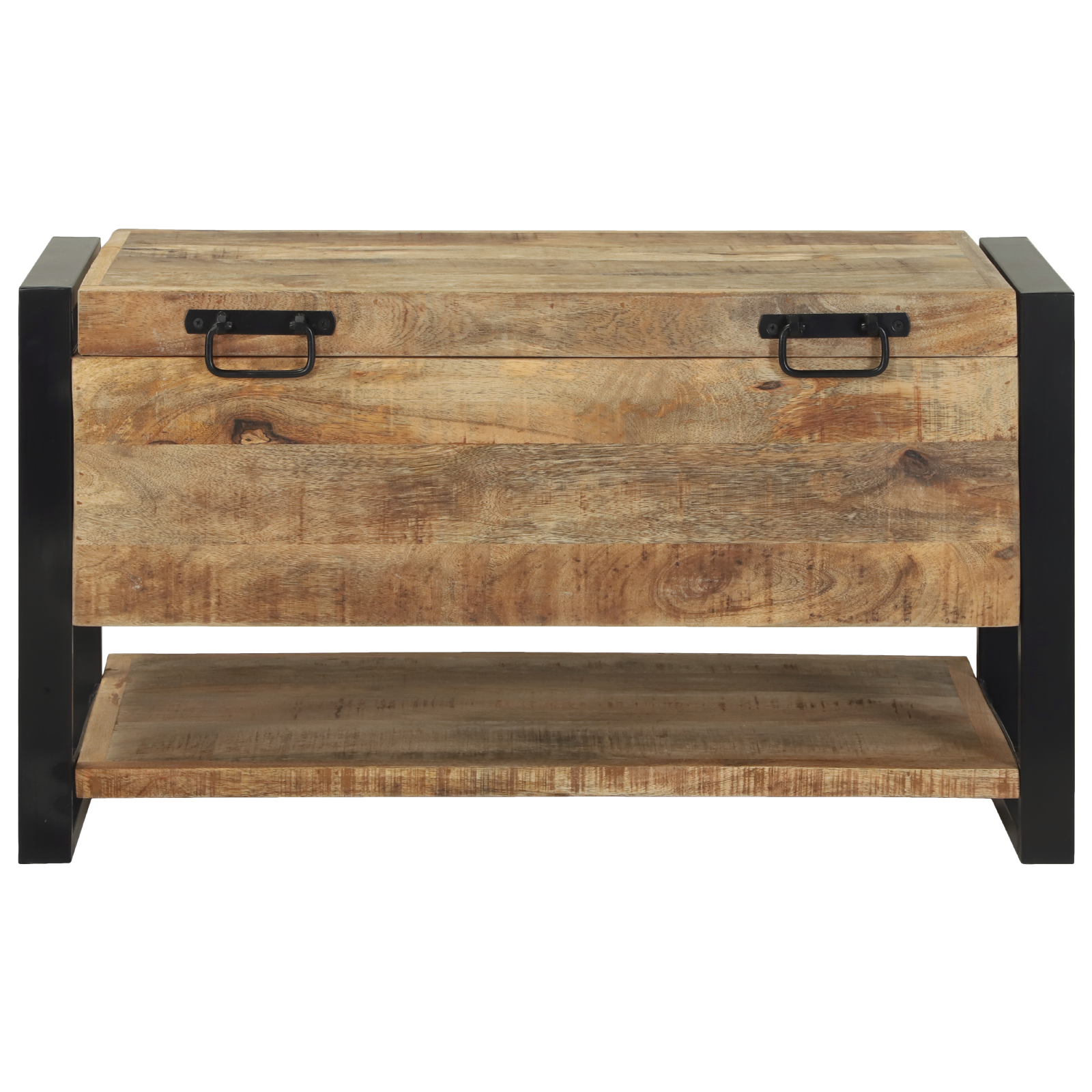 Scatola di immagazzinaggio 80x35x45 cm in legno massello di mango grezzo