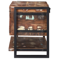 Scatola di stoccaggio multicolore 80x35x45 cm in legno massello di recupero