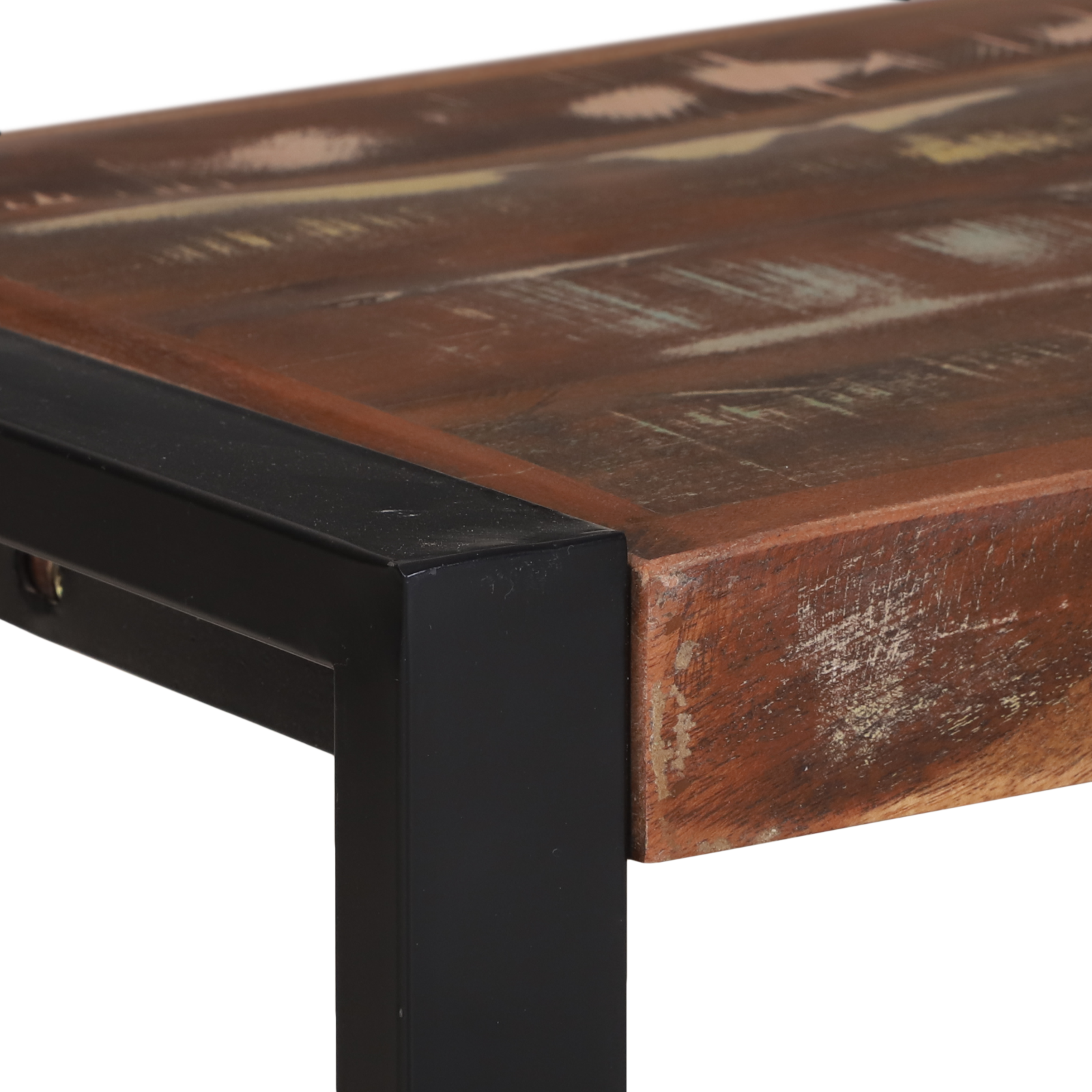 panchina Multicolore 100x35x45 cm Legno Massello di Recupero