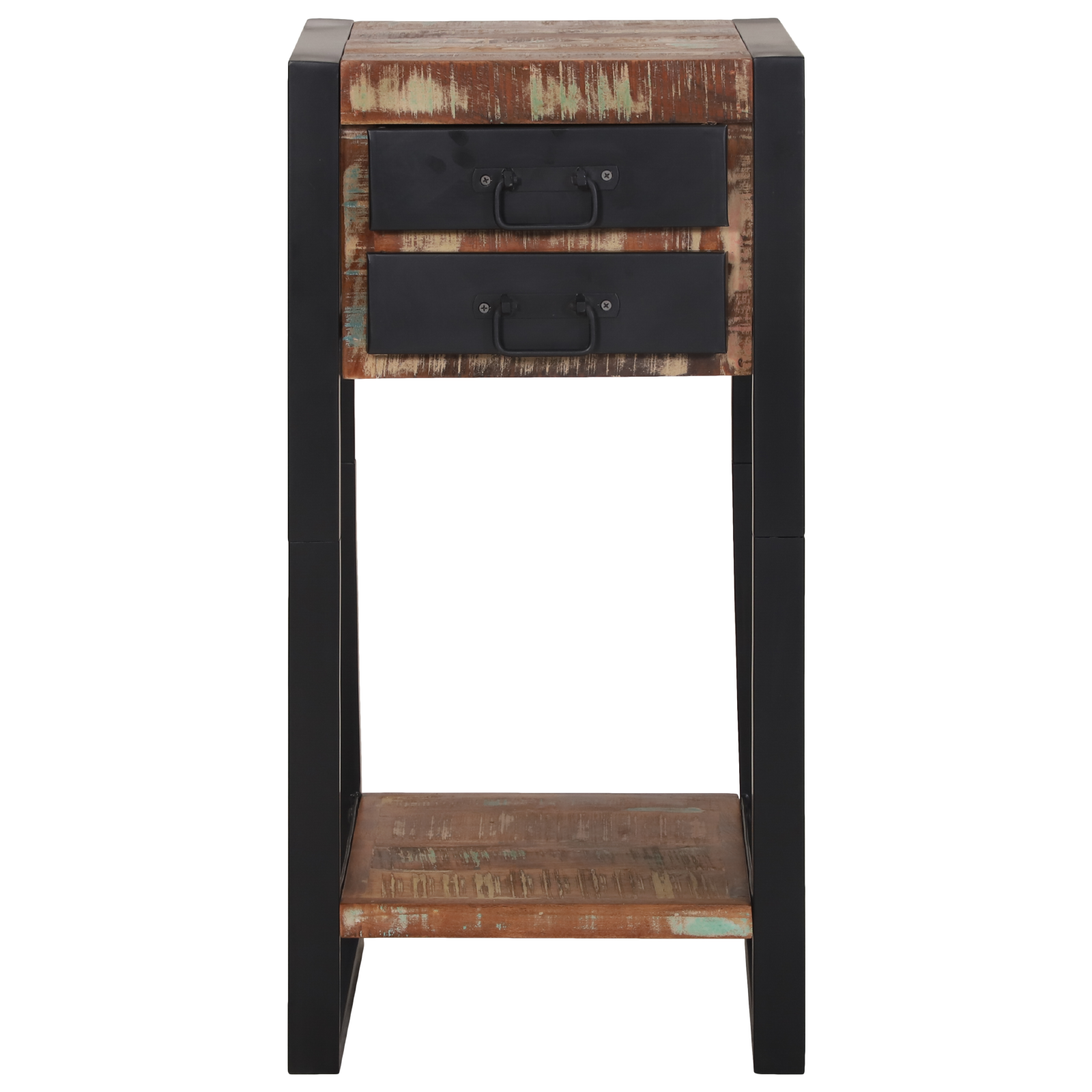 Supporto Telefonico Multicolore 40x40x80 cm Legno Massello Recuperato