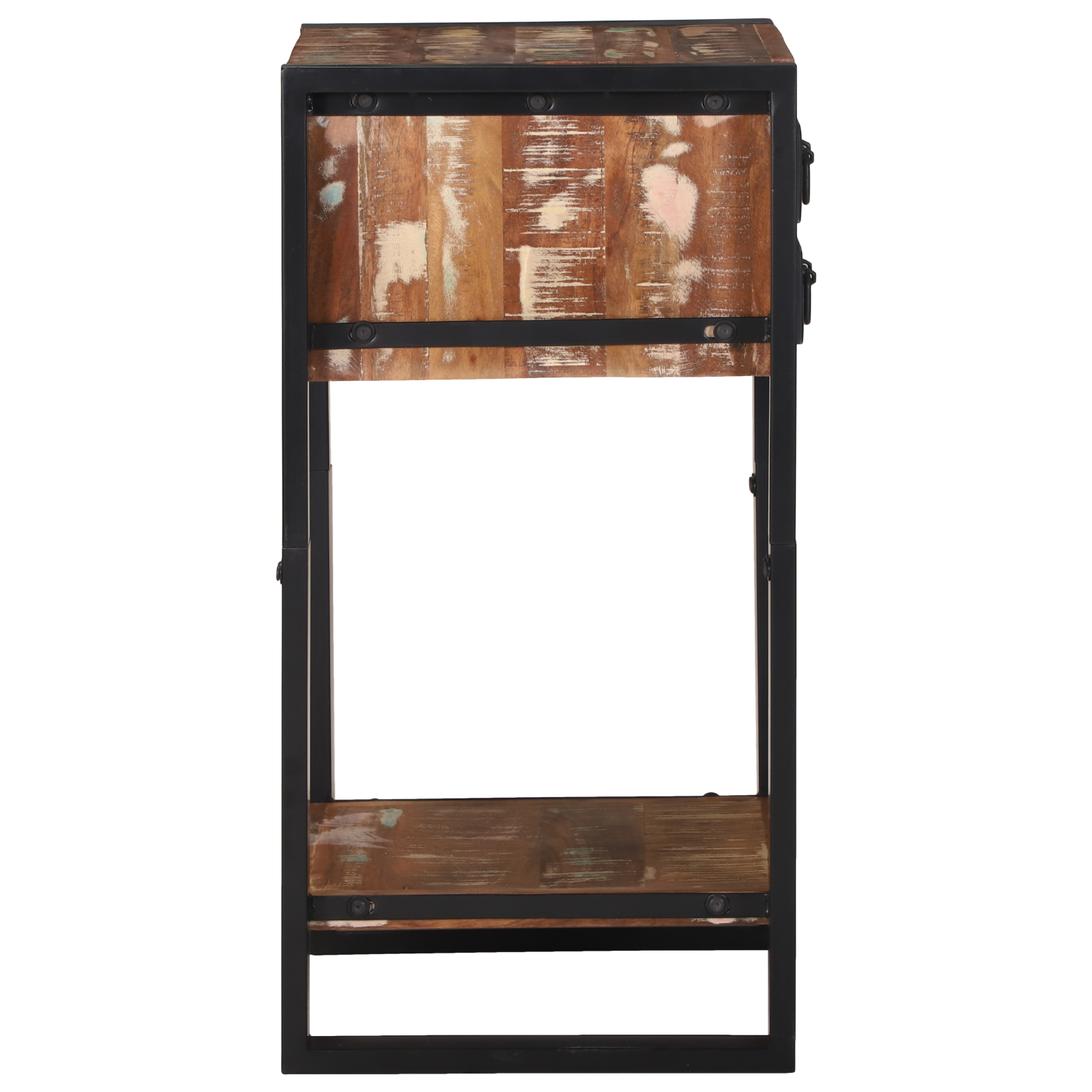 Supporto Telefonico Multicolore 40x40x80 cm Legno Massello Recuperato