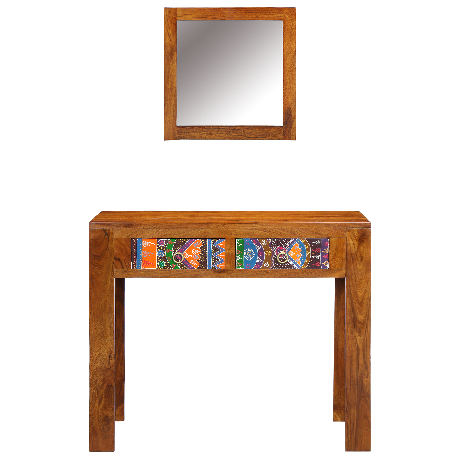 Tavolo per trucco Marrone Miele Legno Massello di Acacia