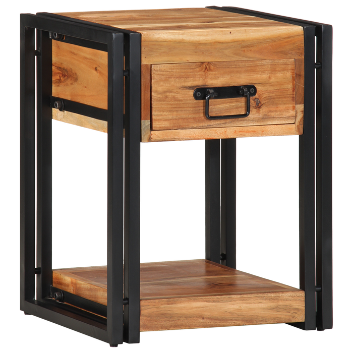 Comodini 2 pezzi 40x35x50 cm Legno massello di acacia