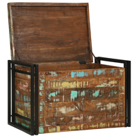 Scatola di Stoccaggio Multicolore 80x50x50 cm in Legno di Recupero