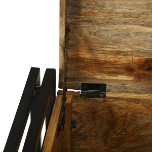 Scatola di stoccaggio 40x40x40 cm in legno massello grezzo