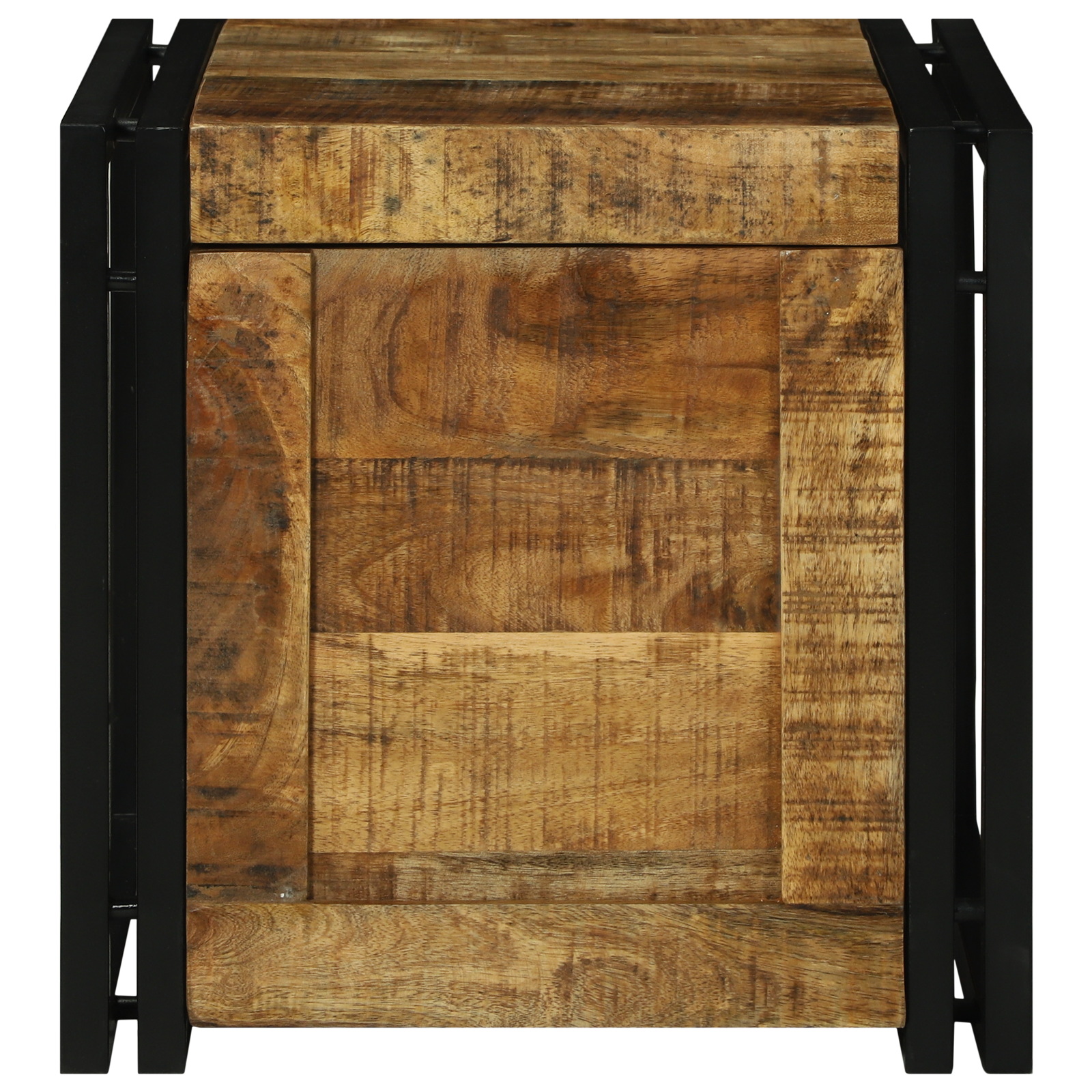 Scatola di stoccaggio 40x40x40 cm in legno massello grezzo