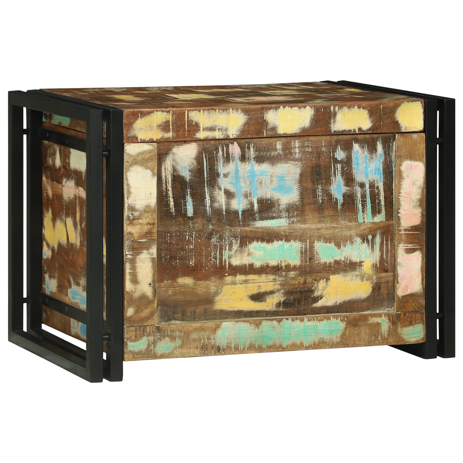 Scatola di Stoccaggio 60x40x41 cm in Legno Riciclato