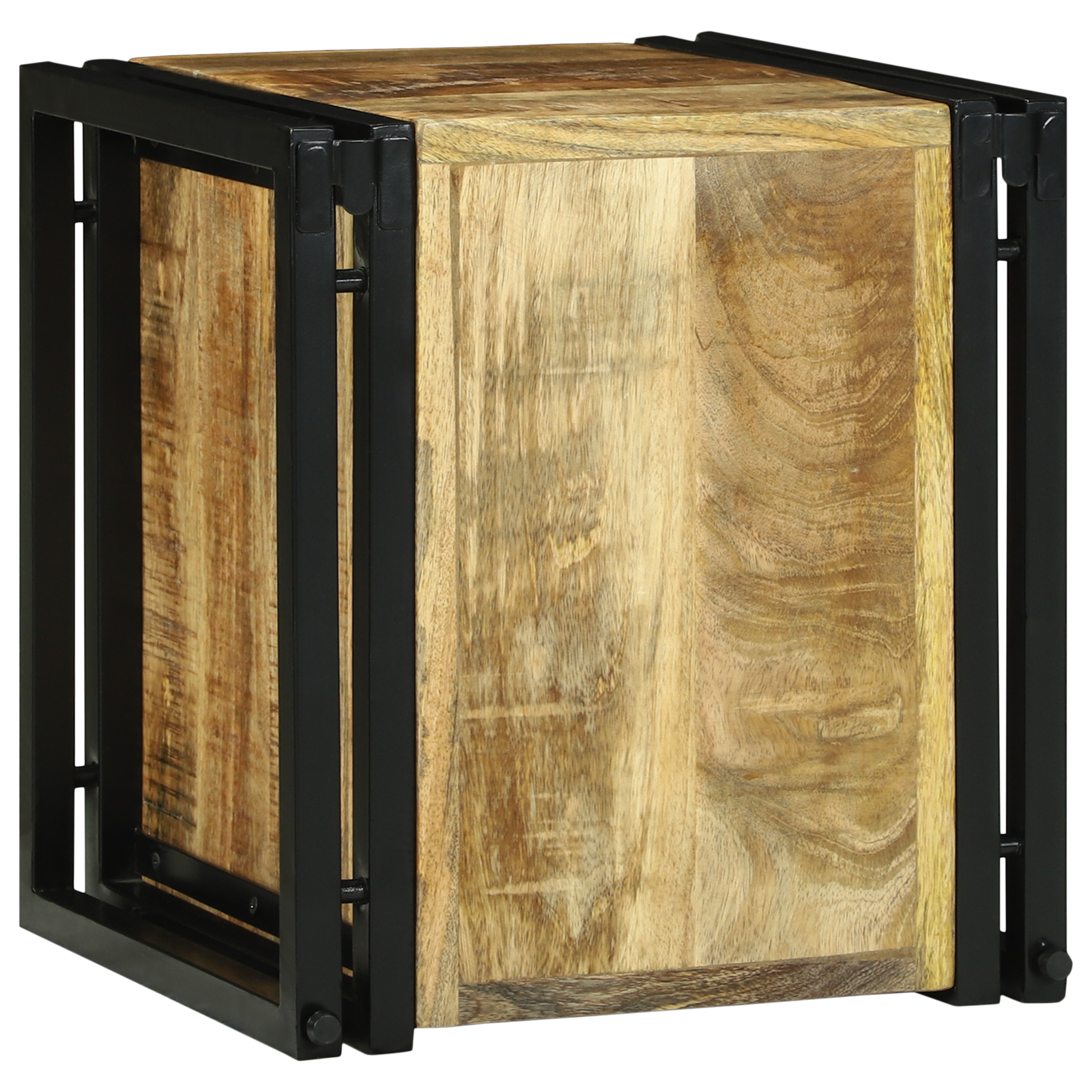 Portabottiglie 34.5 x 35 x 39 cm Legno Massiccio di Mango Grezzo